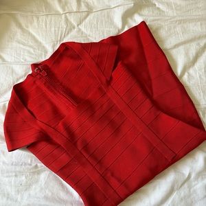 Red Bandage dress similar to bebe herve lerge